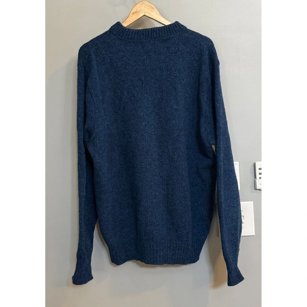 LL Bean Mens XXL Long Vintage‎ USA Made Wool Blend Crew Neck Sweater Knit